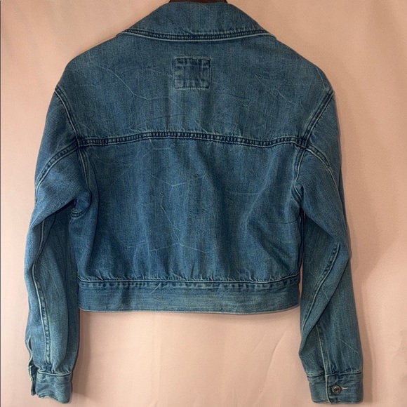 Abercrombie & Fitch Blue Cropped Denim Jacket - Picture 2 of 5